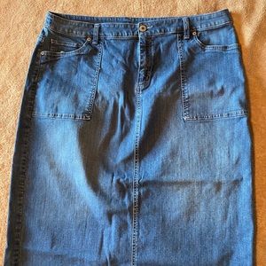 CJ Banks Calf Length Jeans Skirt
